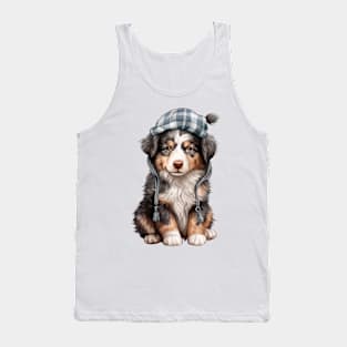 Winter Miniature American Shepherd Dog Tank Top